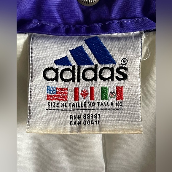 Vintage 90’s Adidas Puffer Coat - Three Stripe Full Zip - Size XL - Picture 13 of 15